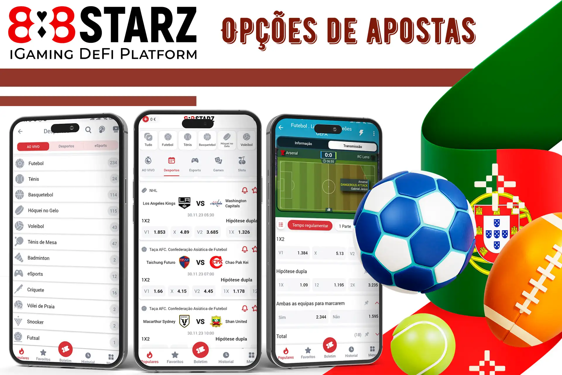 Opcoes de apostas 888STARZ. 